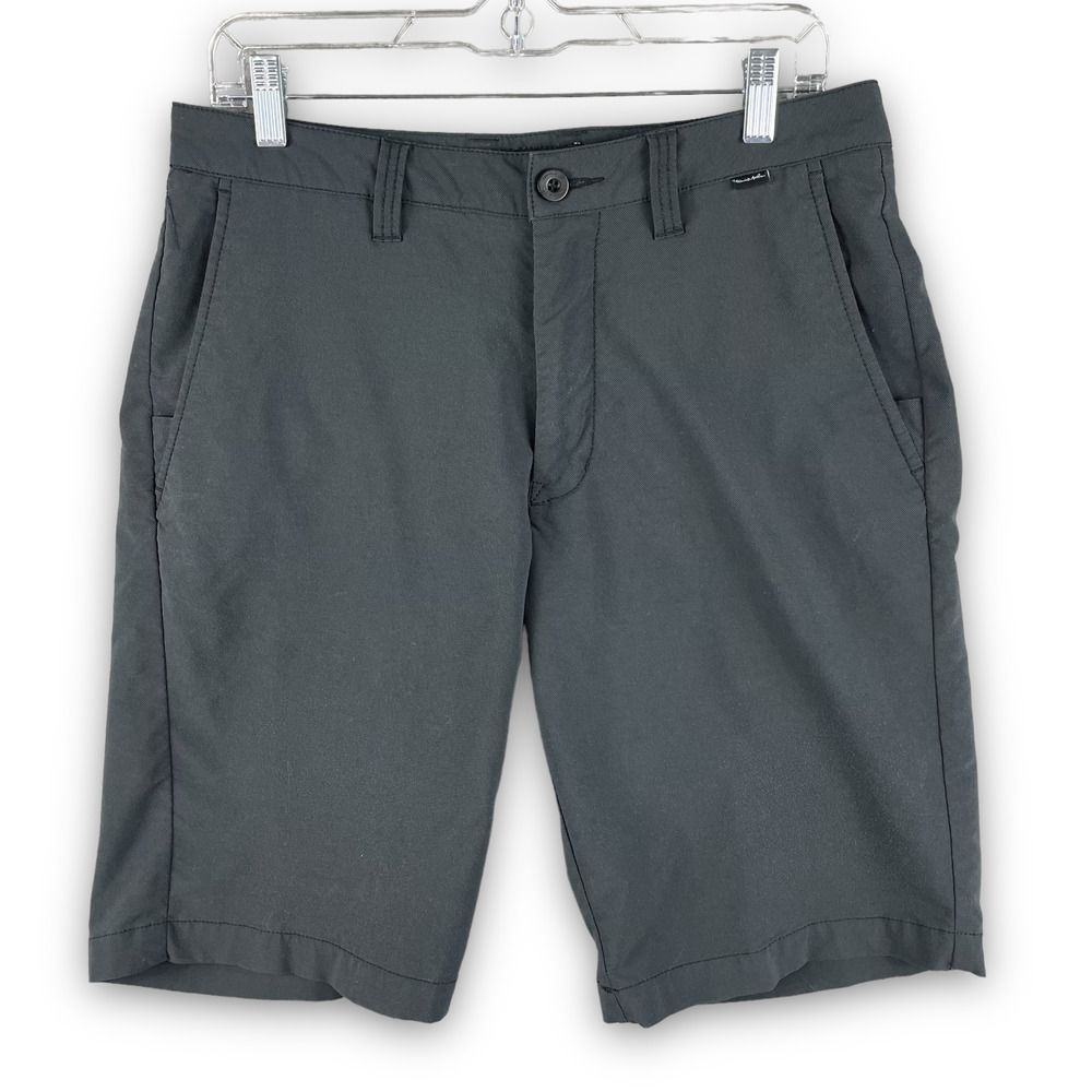 Travis Mathew Men's 32 Golf Shorts Flat Front Nylon/Polyester/Spandex Black